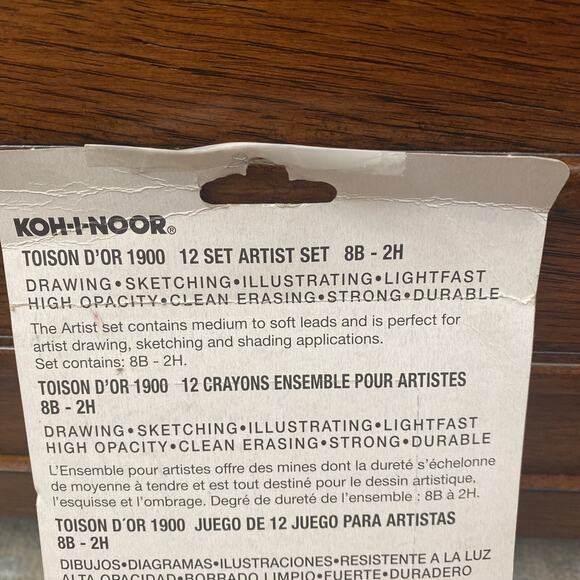 Koh-i-noor 8B-2H Drawing Artist Pencil Set with Tin Case 12 Pack - Picture 6 of 7